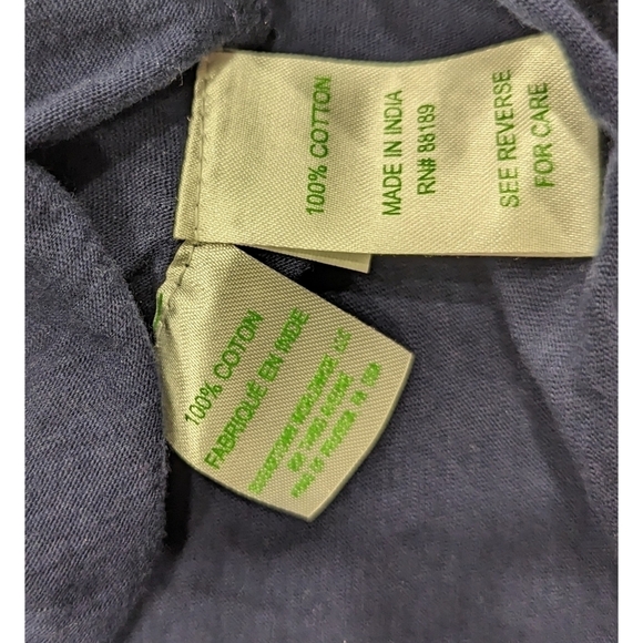 Lilly Pulitzer Linzy Top in True Navy with Tassel Hem 100% Cotton Size Small - Picture 4 of 7